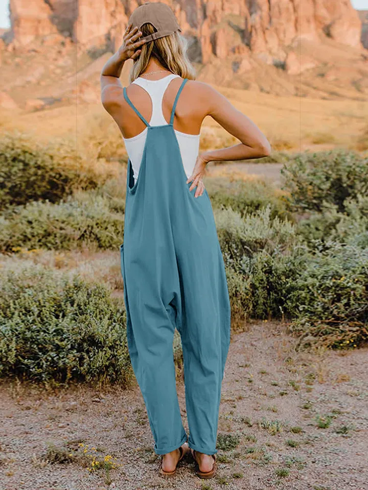 🌼 Double Take Full Size V-Neck Sleeveless Jumpsuit with Pockets 🌼