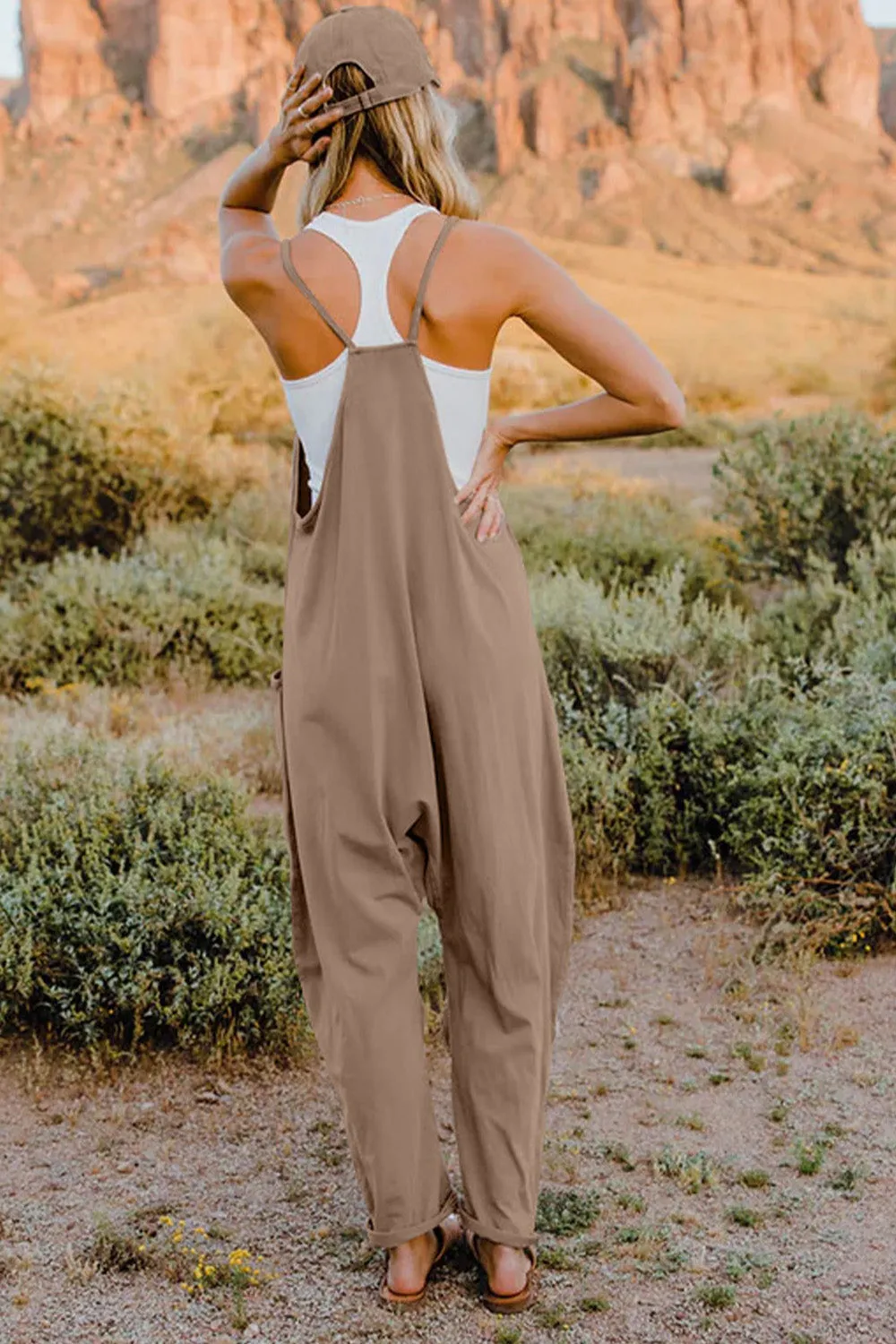 🌼 Double Take Full Size V-Neck Sleeveless Jumpsuit with Pockets 🌼