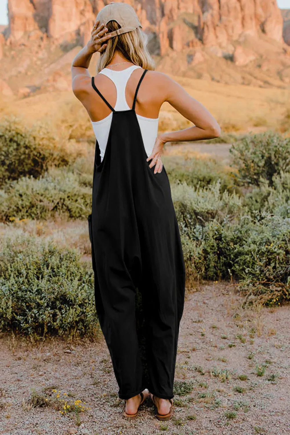 🌼 Double Take Full Size V-Neck Sleeveless Jumpsuit with Pockets 🌼