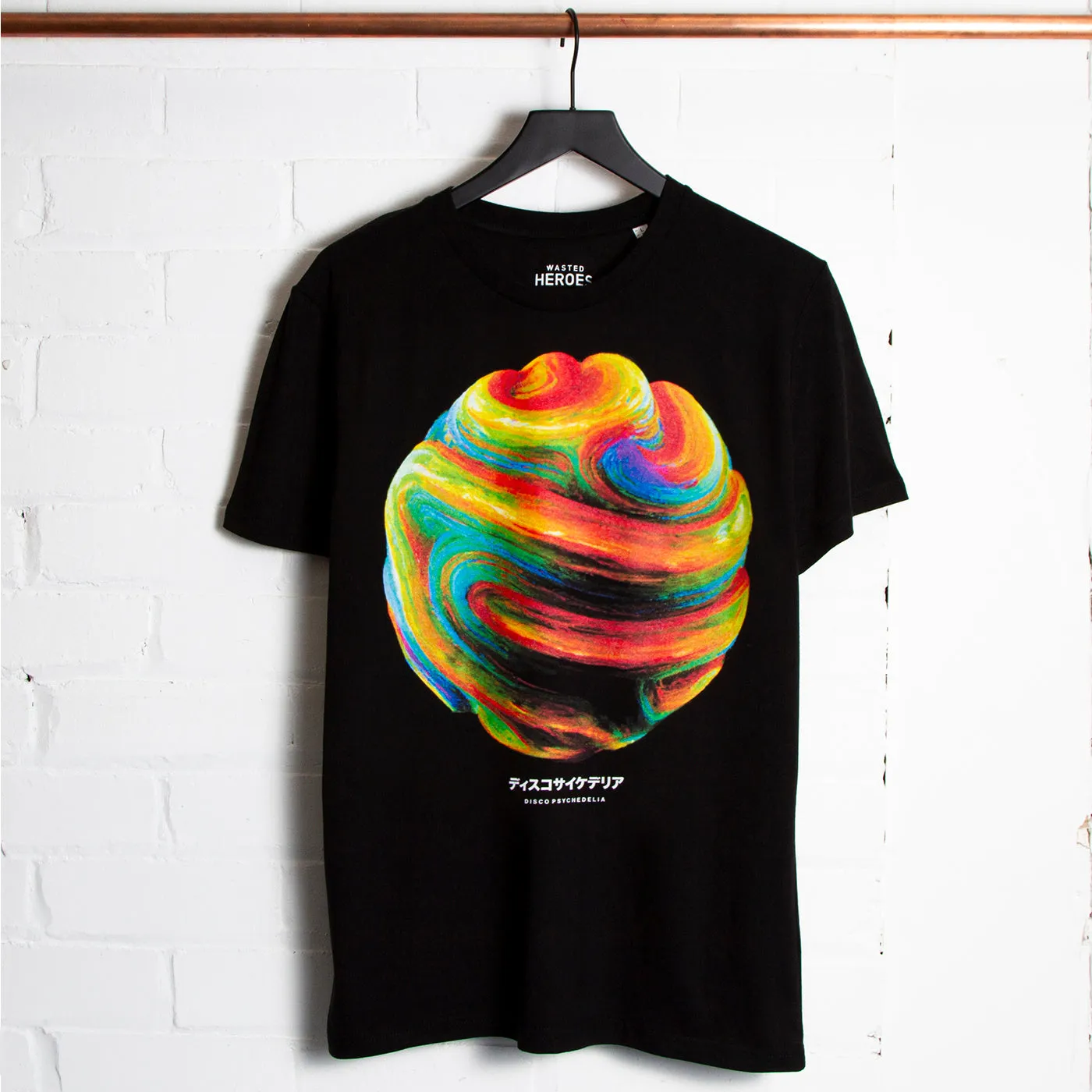 018 Disco Psychedelia Front Print - Tshirt - Black