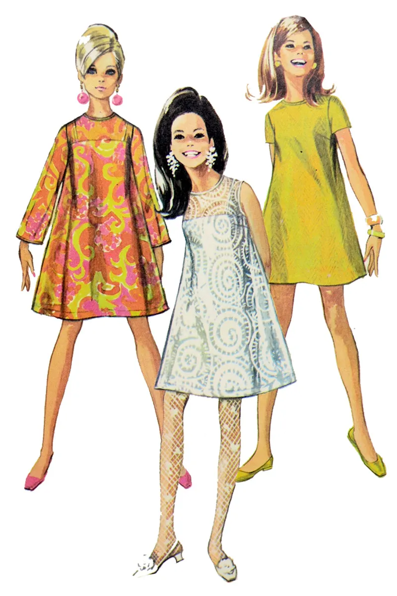 1968 Simplicity 7584 Vintage Tent Dress & Slip Sewing Pattern