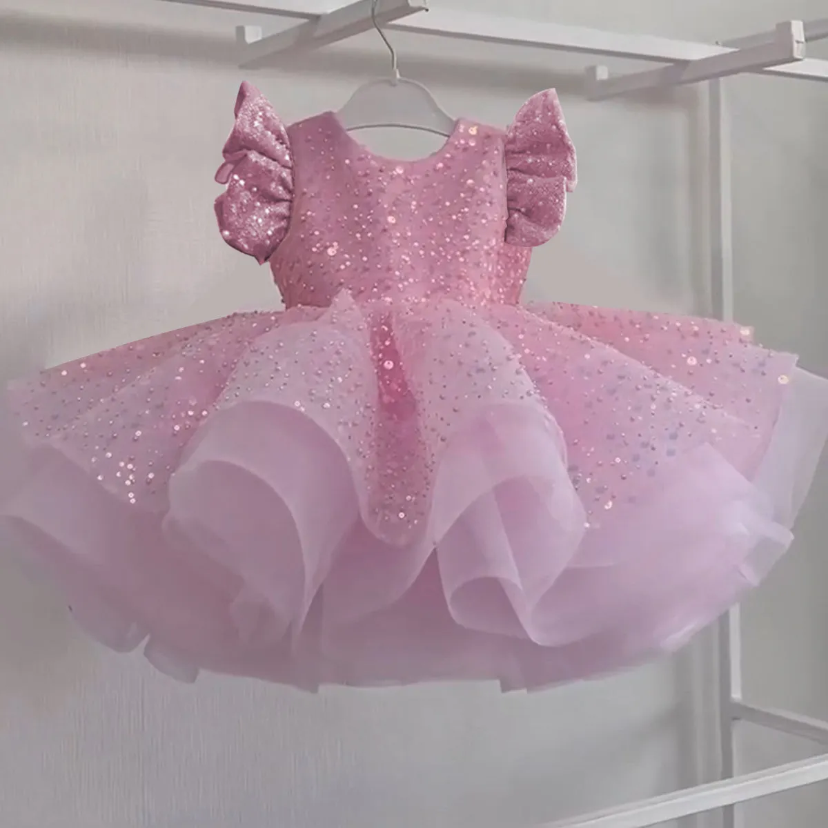 A Princess Dress for Little Girls Whimsical Dream Dress for Little Girls The Perfect Blend of Sequins and Tulle