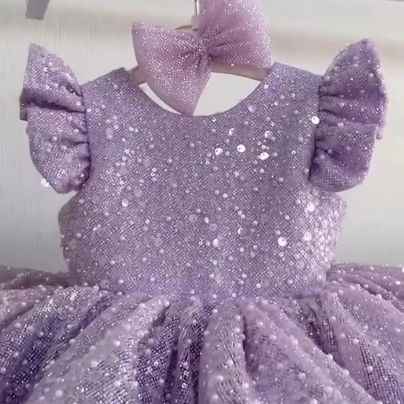 A Princess Dress for Little Girls Whimsical Dream Dress for Little Girls The Perfect Blend of Sequins and Tulle