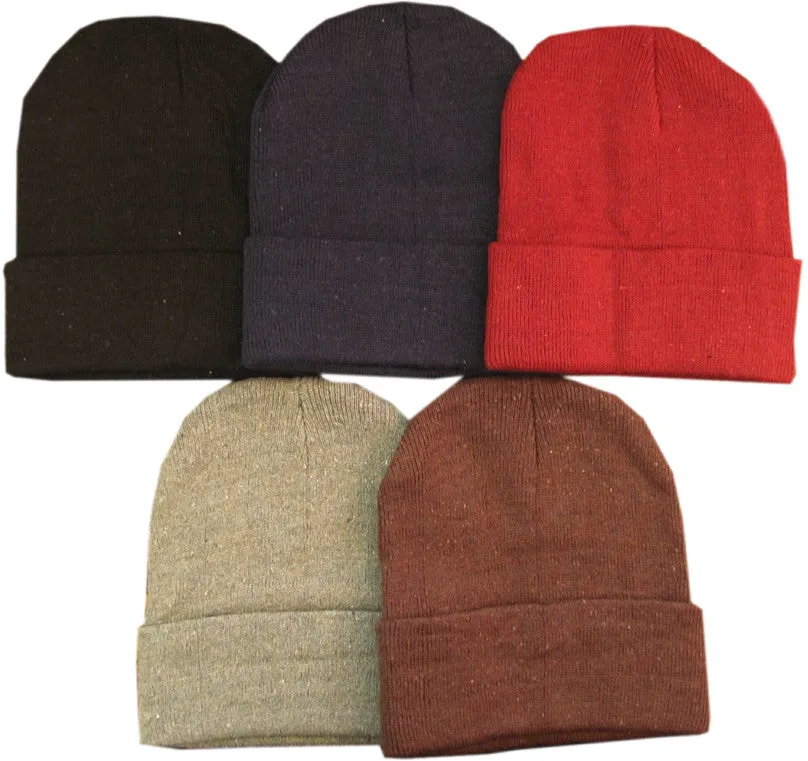 adult knit beanie hats 10.5 inch foldable Case of 120