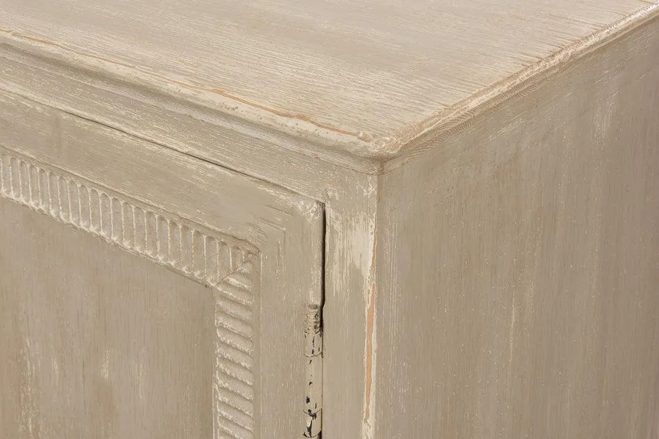 Aged Gray Pie Crust Door Cabinet