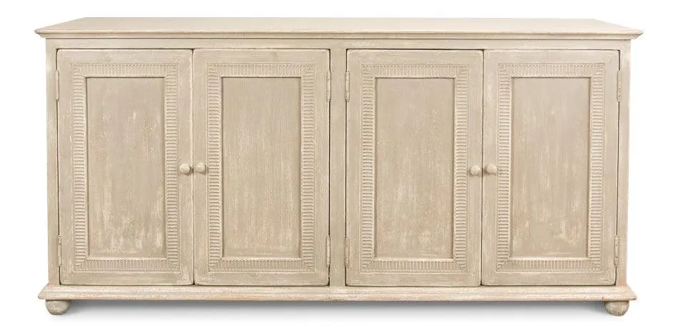 Aged Gray Pie Crust Door Cabinet