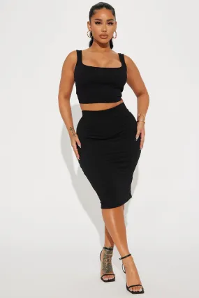 All Caught Up Skirt Set - Black