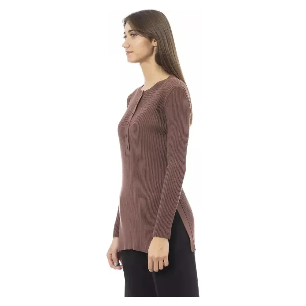 Alpha Studio Brown Viscose Women Sweater