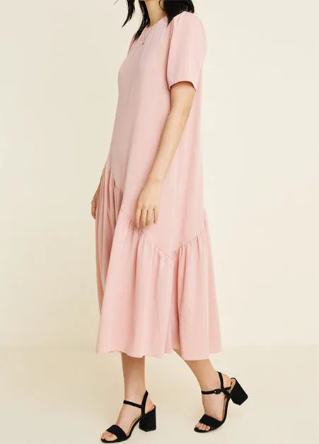 Asymmetric Pink Swing Dress