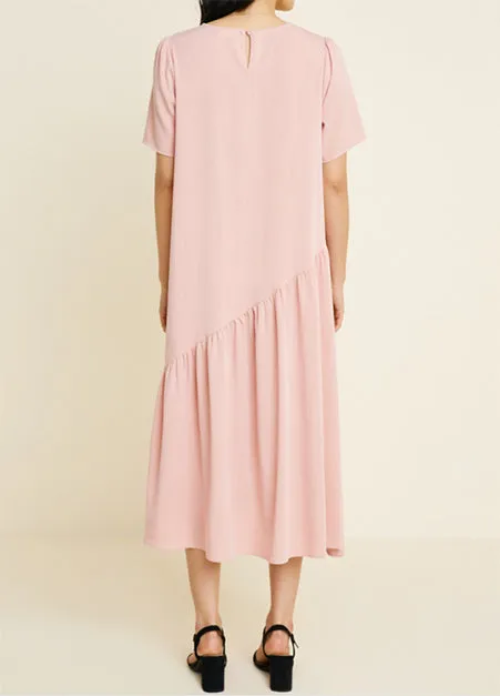 Asymmetric Pink Swing Dress