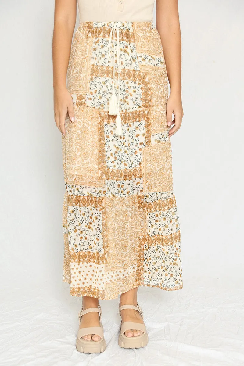 Bandana print maxi skirt