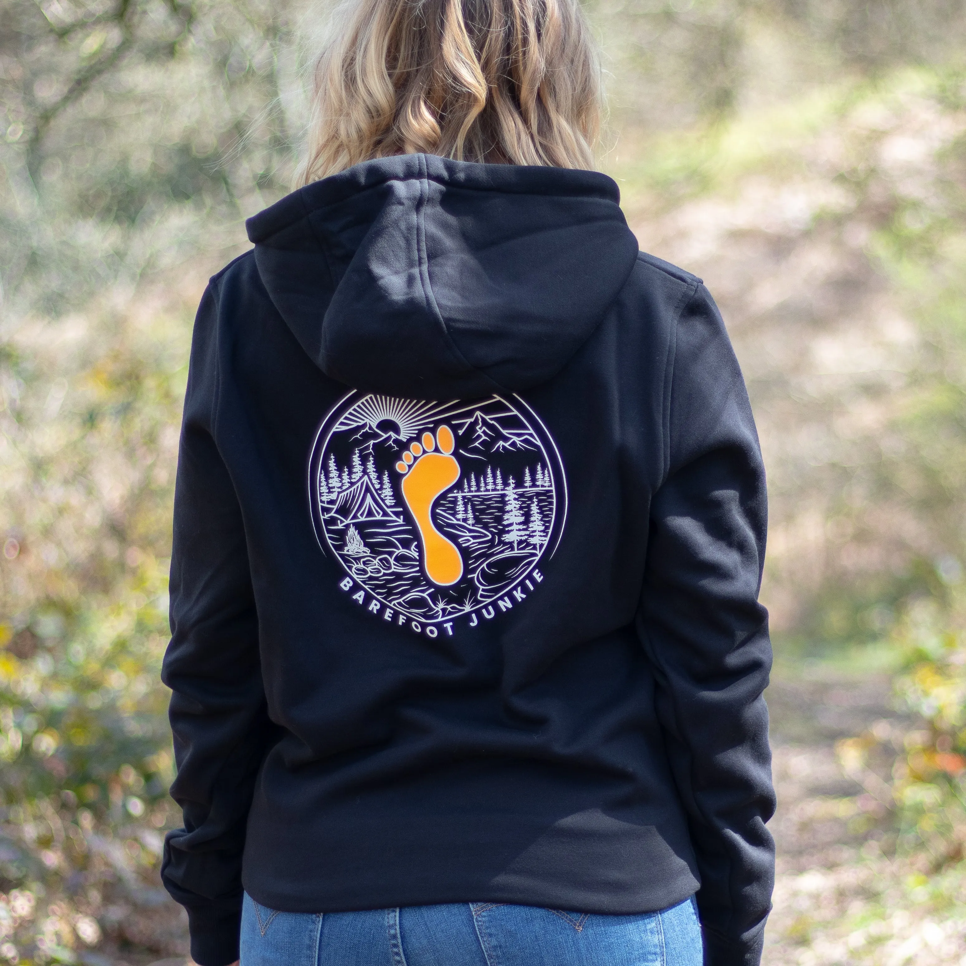 Barefoot Junkie Explore Hoodie Black (Unisex Fit)