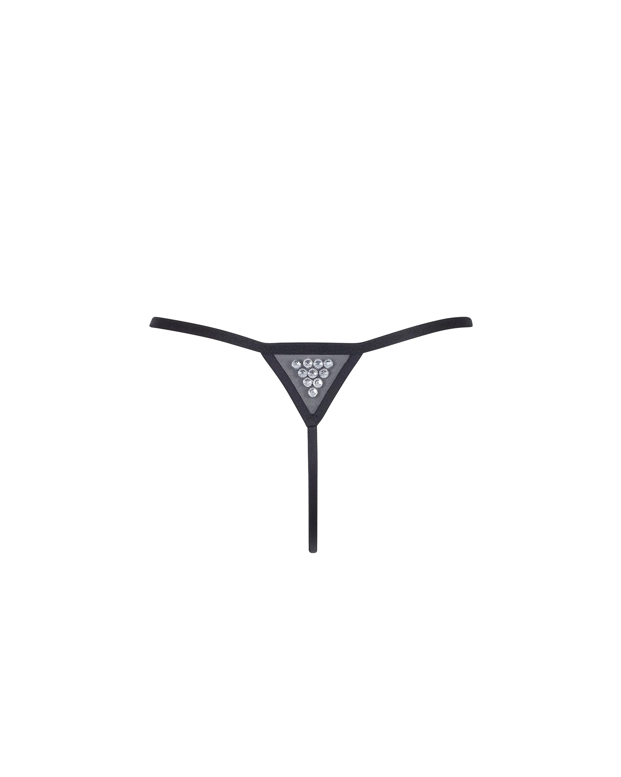 BB x Ashish Silver Diamante Satin and Mesh Thong