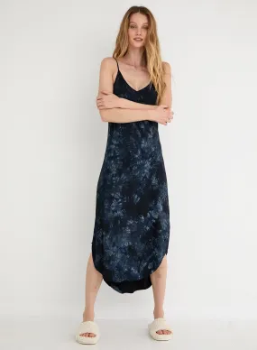 Bias Slip Dress - Charcoal Crystal Dye