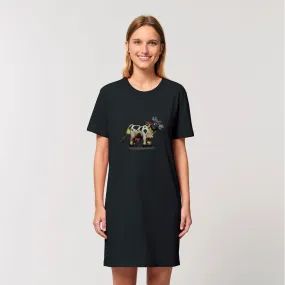 Black and White Cow Organic T-Shirt Dress