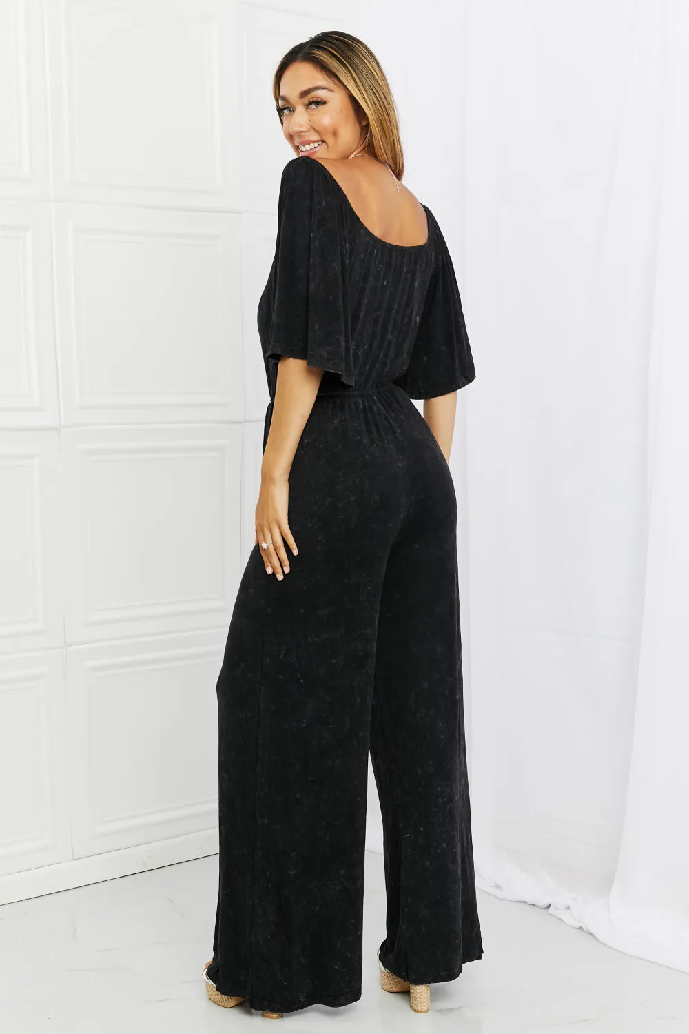 Black Vintage Wash Jumpsuit