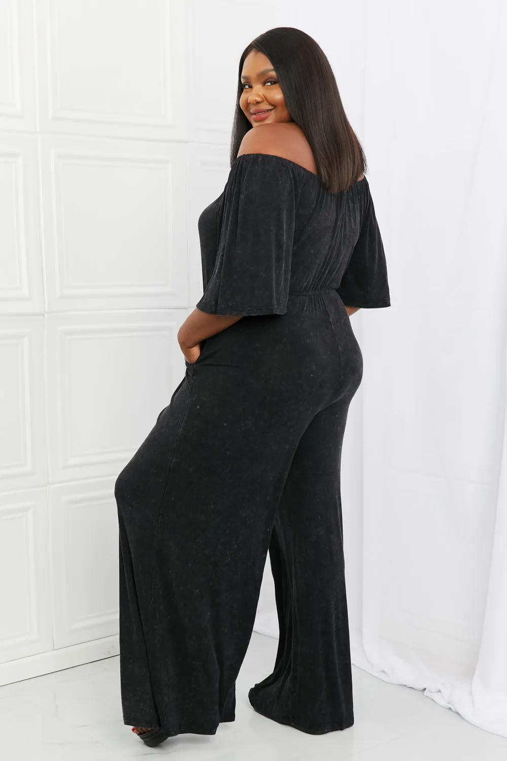 Black Vintage Wash Jumpsuit