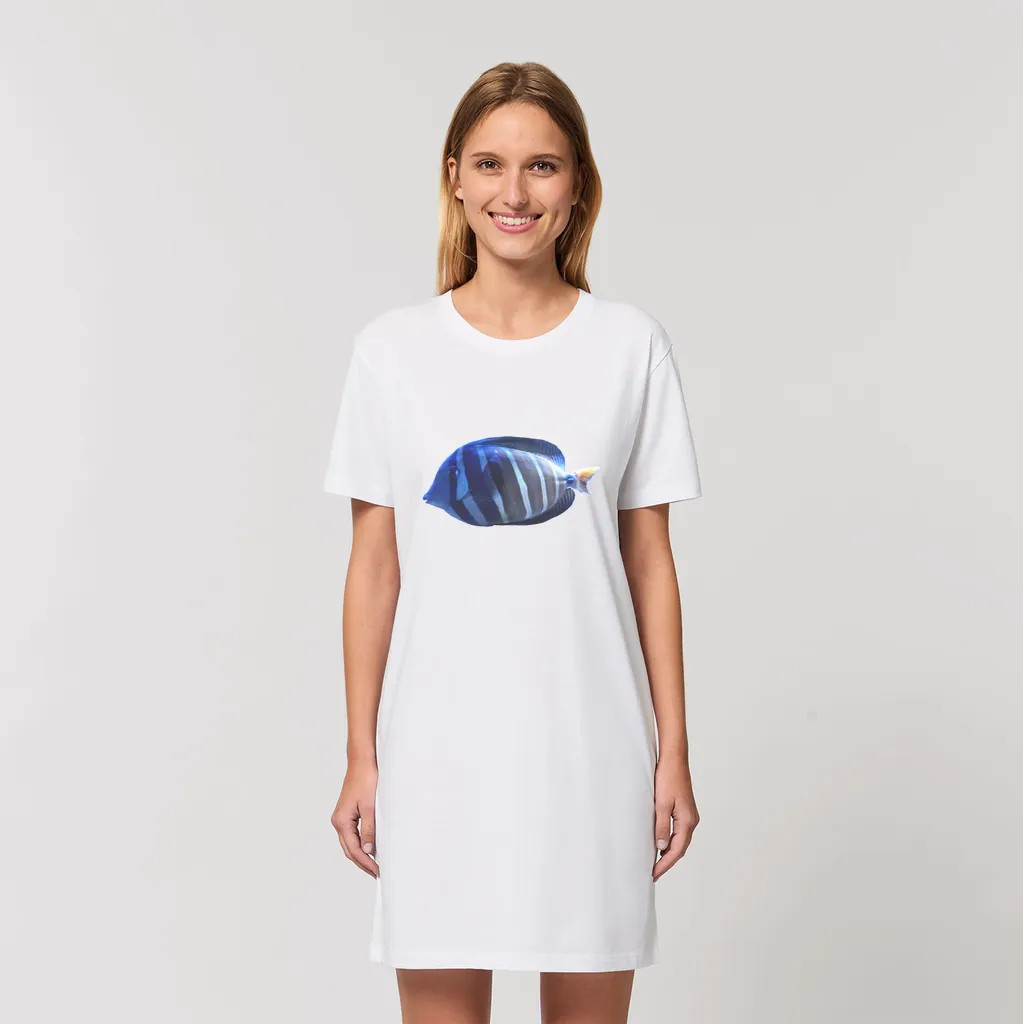 Blue Striped Fish Organic T-Shirt Dress