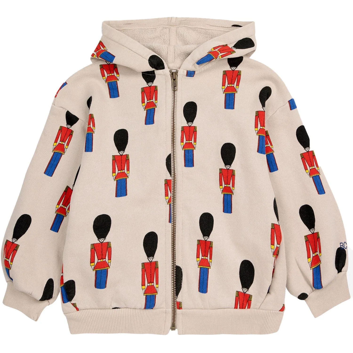 Bobo Choses Light Brown Little Tin Soldiers All Over Zipped Hoodie