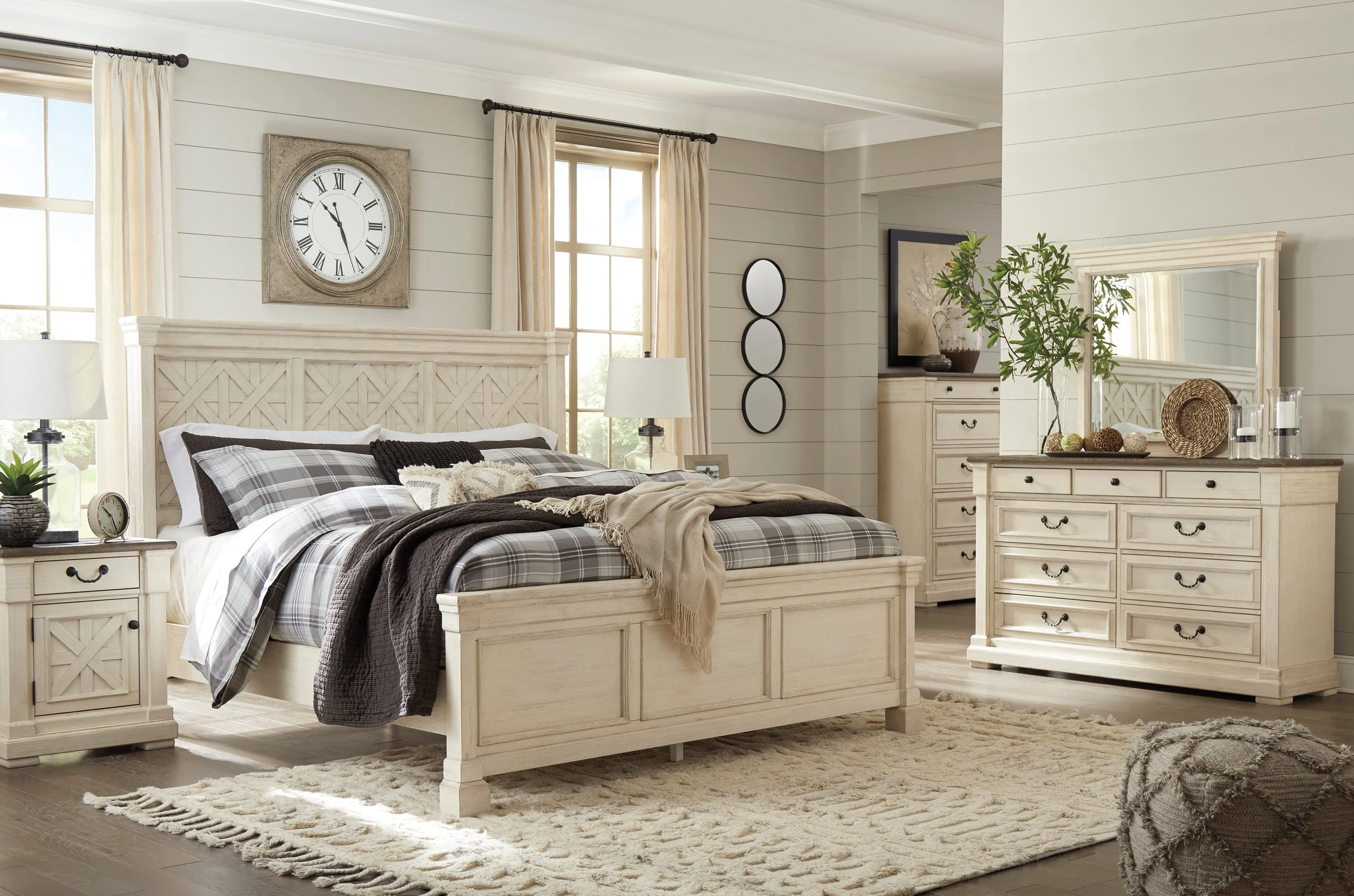 Bolanburg Queen Panel Bed, Dresser, Mirror and Nightstand