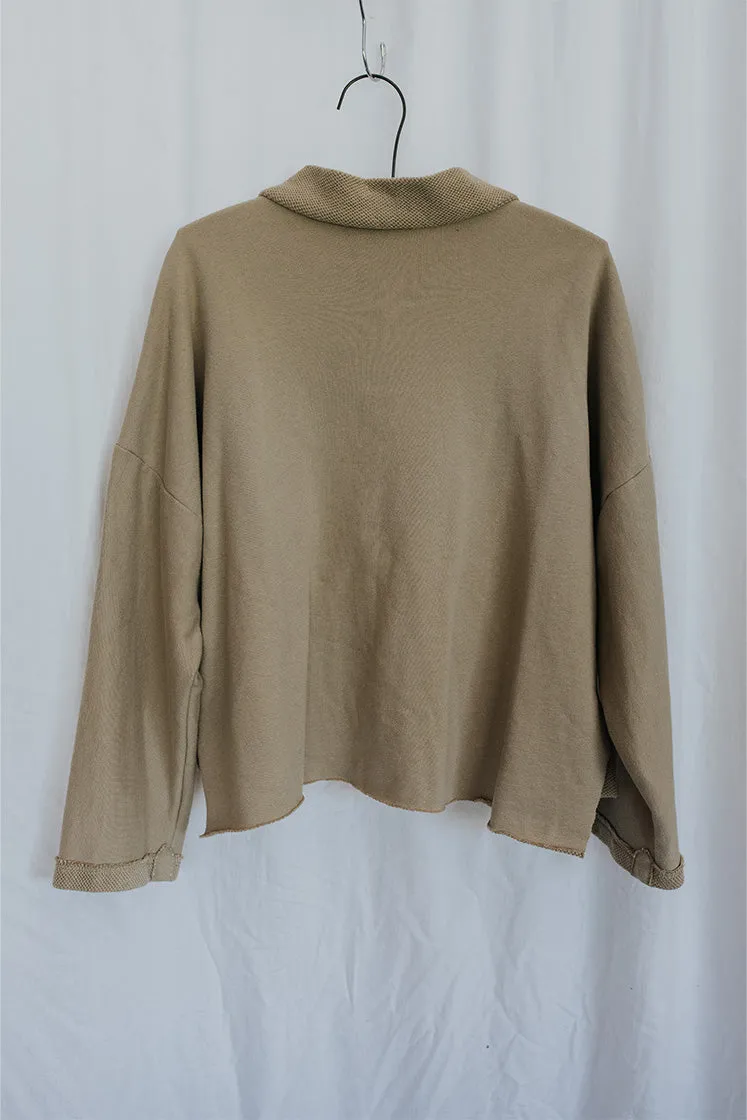 Boxy Long Sleeve Shirt - Sand