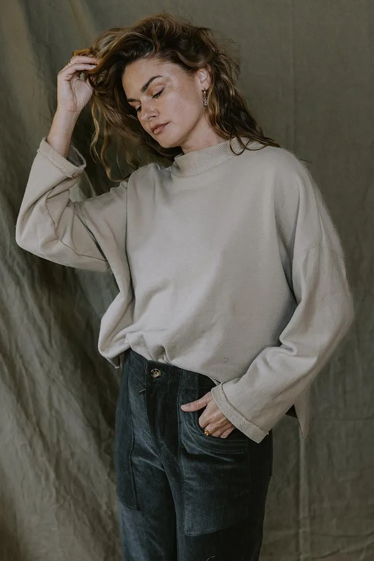 Boxy Long Sleeve Shirt - Sand