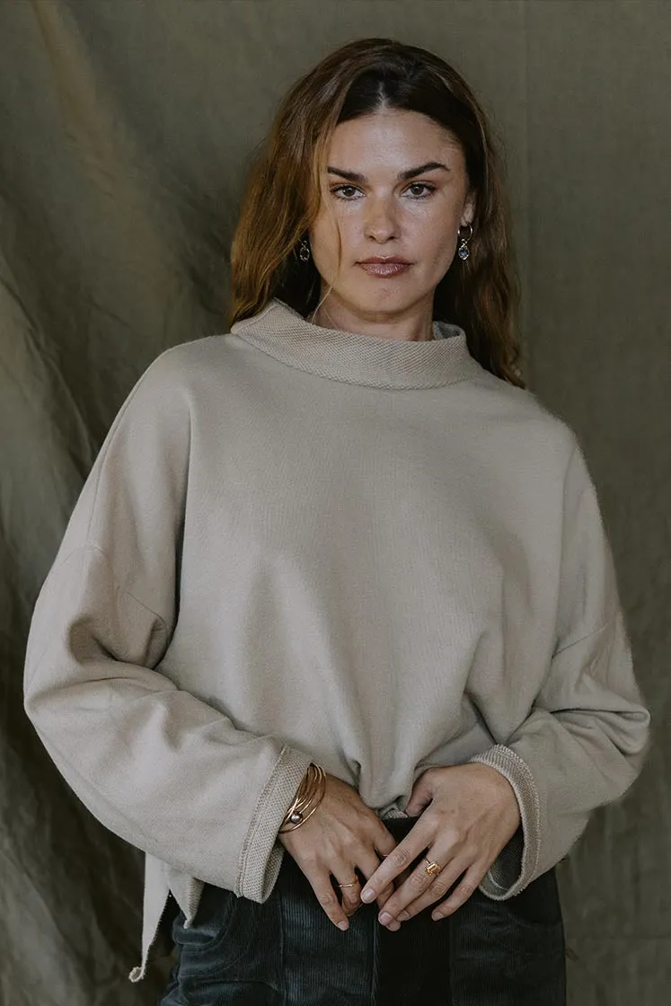 Boxy Long Sleeve Shirt - Sand