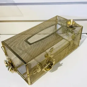 Brass Mesh Tissue Box Cover