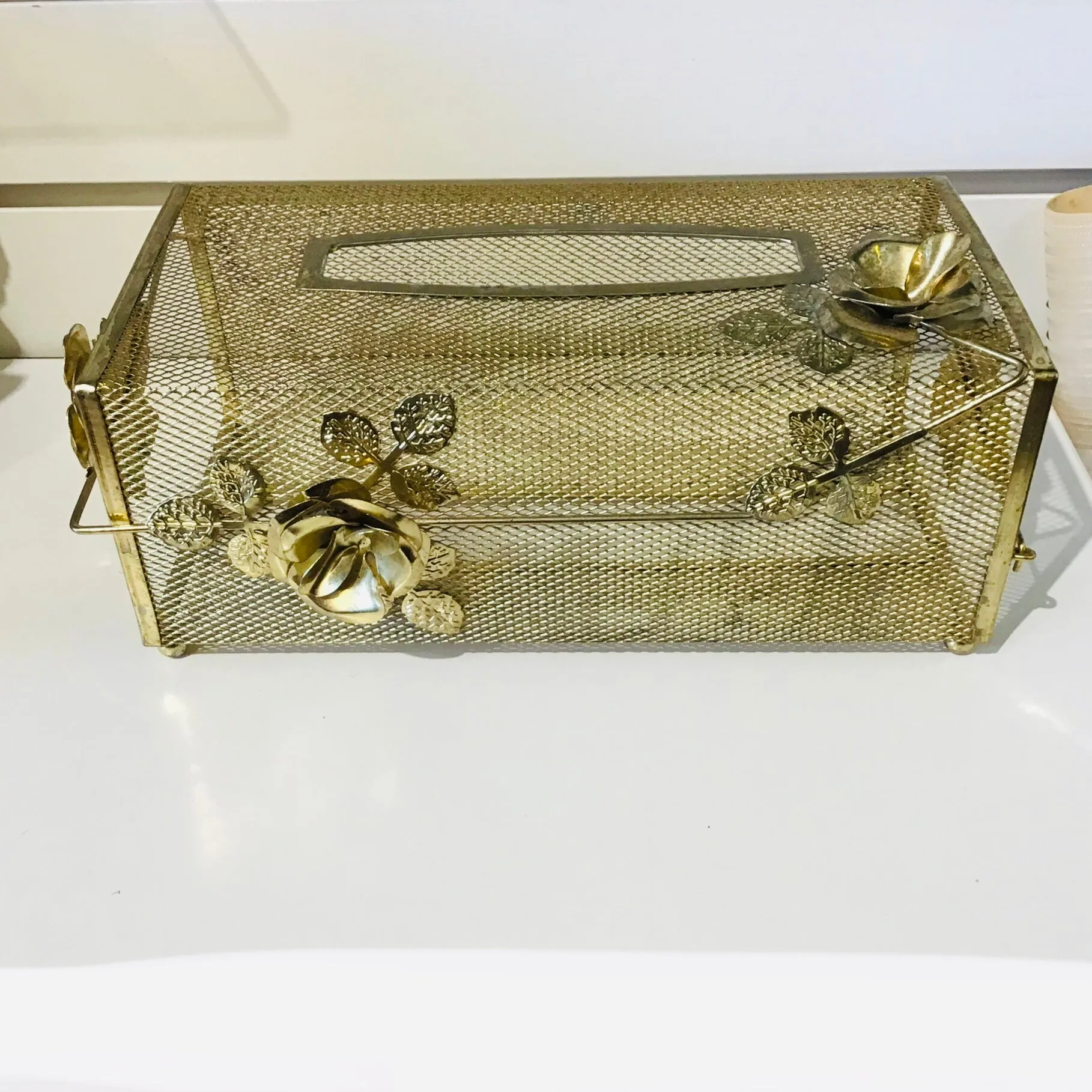 Brass Mesh Tissue Box Cover