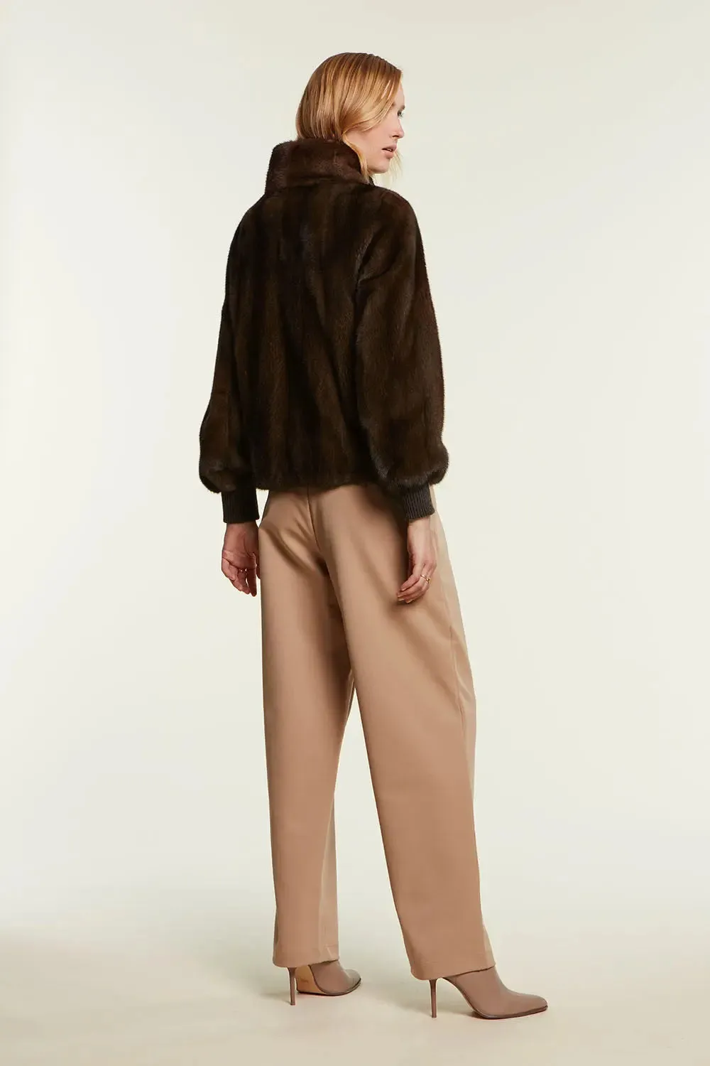 Brown mink jacket womens