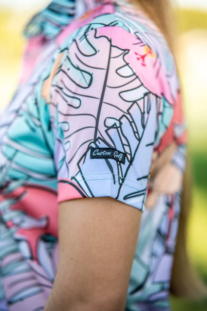 CA Ladies Funky Golf Shirt | Pastel Jungle