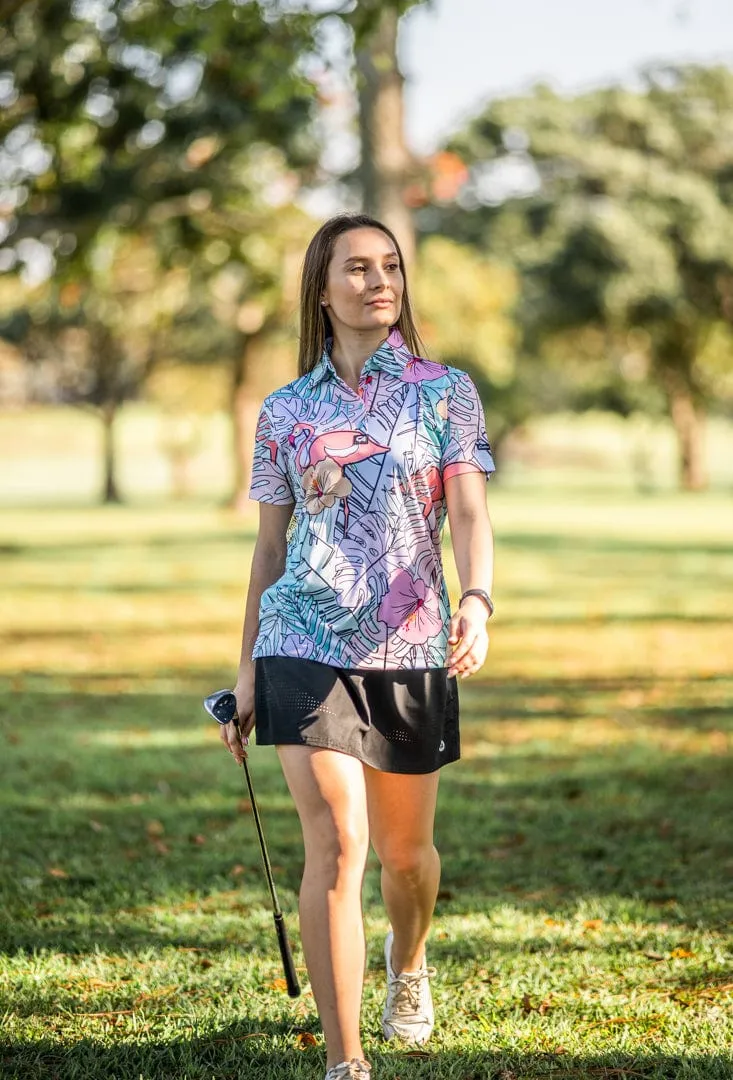 CA Ladies Funky Golf Shirt | Pastel Jungle