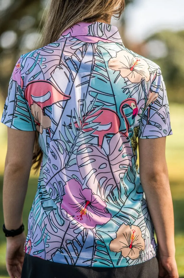 CA Ladies Funky Golf Shirt | Pastel Jungle