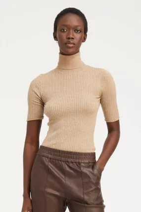 Camel Cashmere Turtleneck