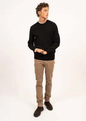 Cancale sailor jumper - regular fit, in pure new wool (NOIR)