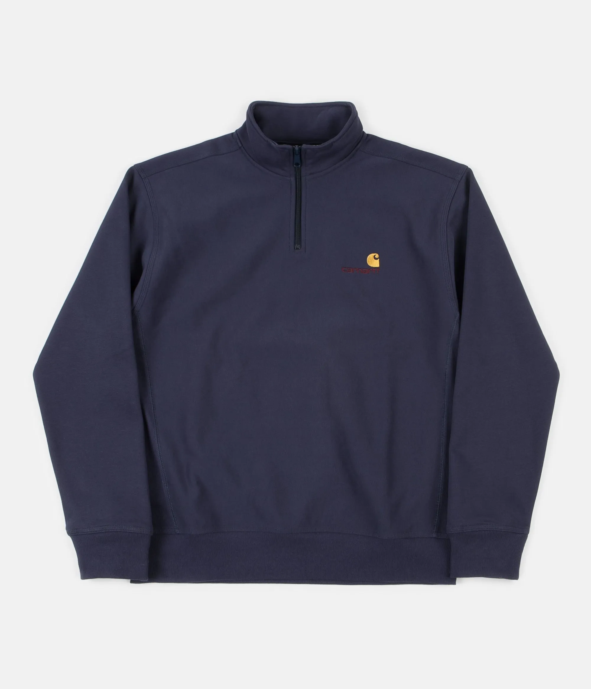 Carhartt Half Zip American Script Sweatshirt - Blue