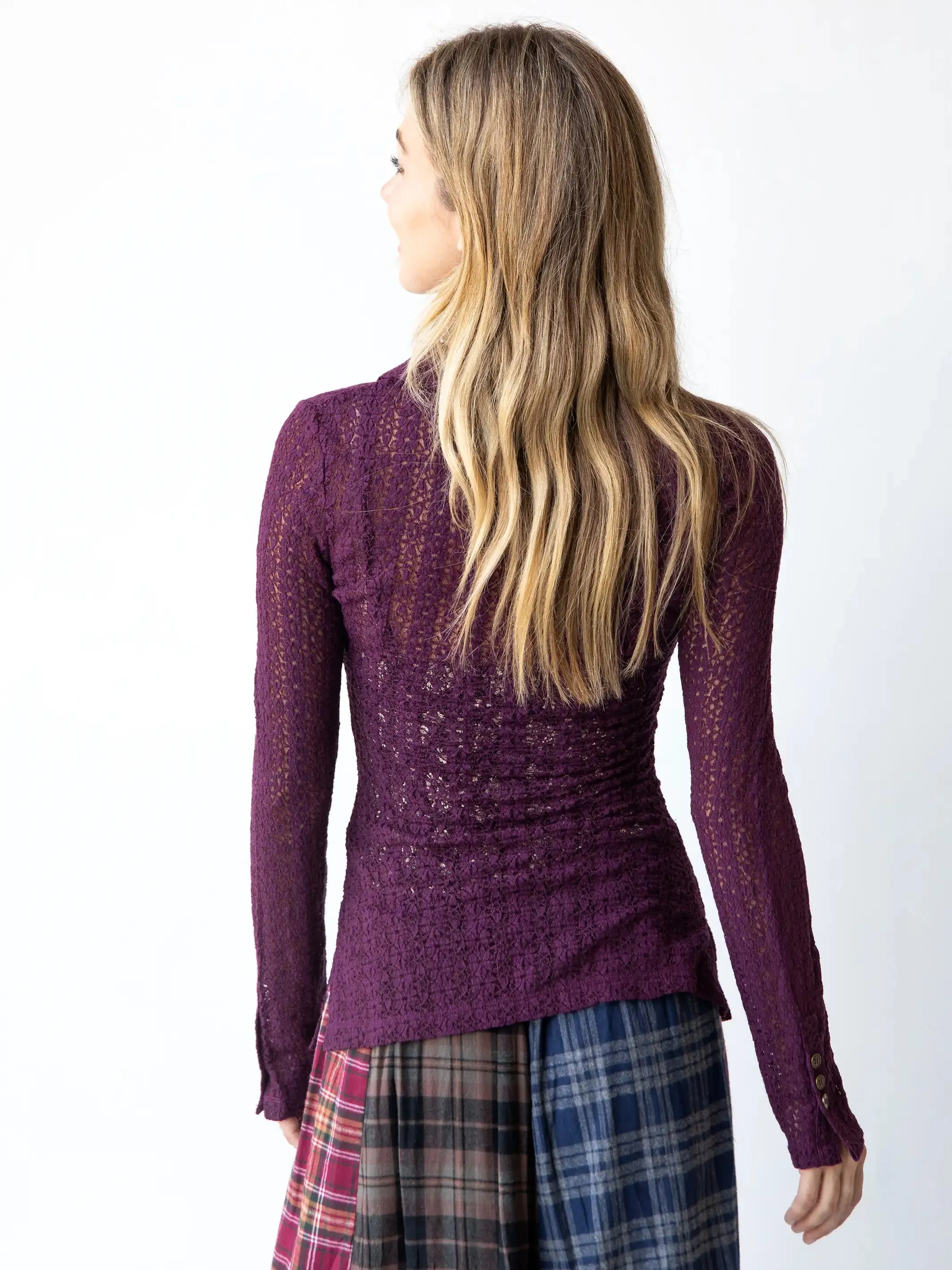 Carina Lace Top - Eggplant