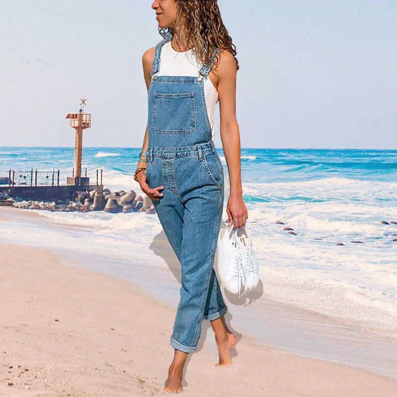 Casual Jeans Denim Overalls 2022 New Minimalist Womens Rompers Loose Overalls Women's Denim Jumpsuit Summer Fashion Jumpsuit 903