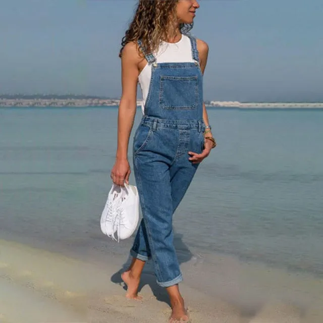 Casual Jeans Denim Overalls 2022 New Minimalist Womens Rompers Loose Overalls Women's Denim Jumpsuit Summer Fashion Jumpsuit 903