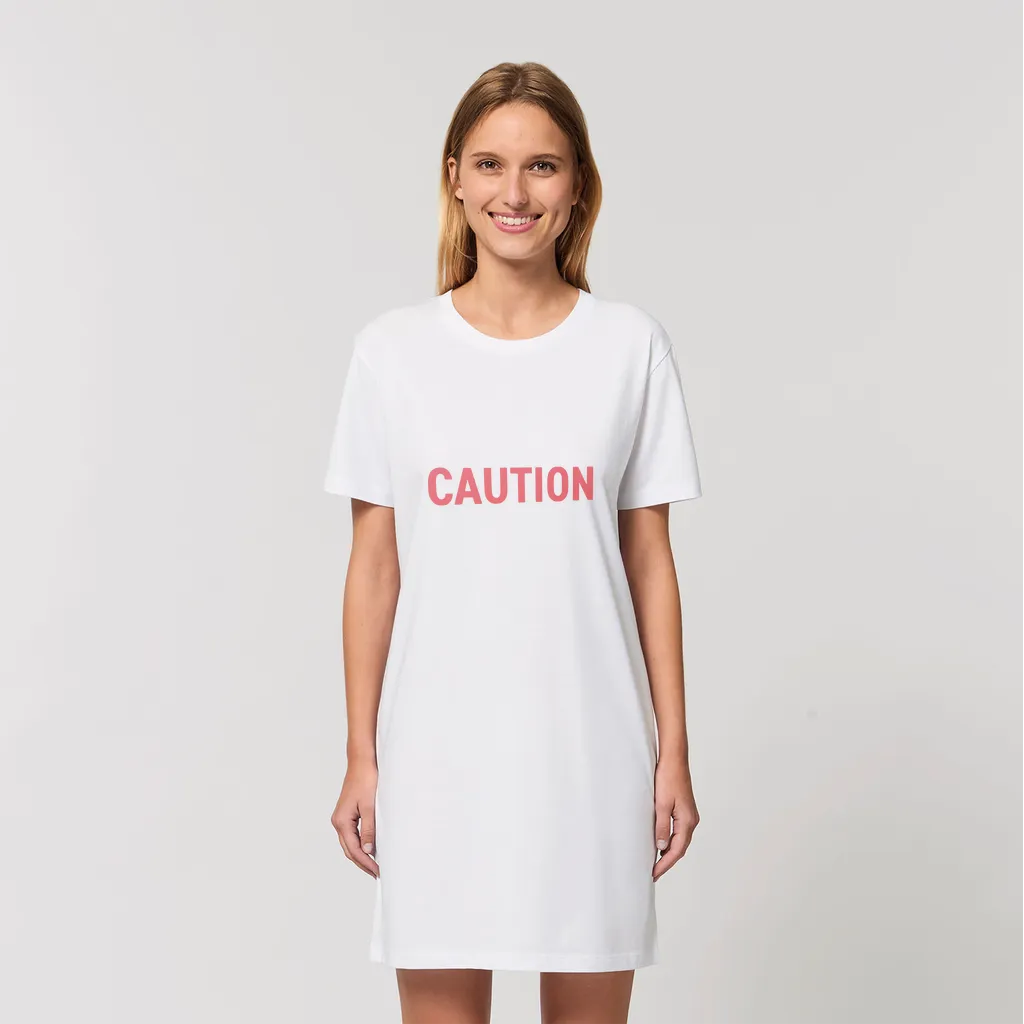 Caution Organic T-Shirt Dress