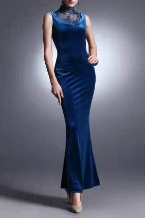 Charlene Fusion Stretchy Velvet Gown