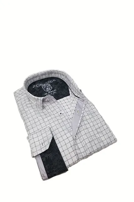 Check Button Down Shirt W/ Paisley