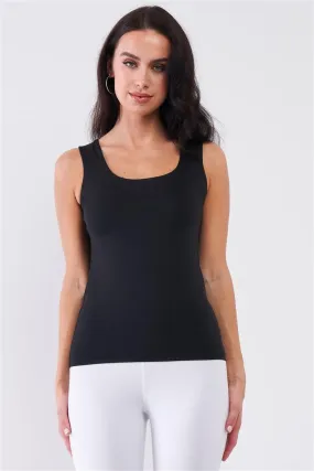 Classic Black Basic Tank Top for Yoga and Layering