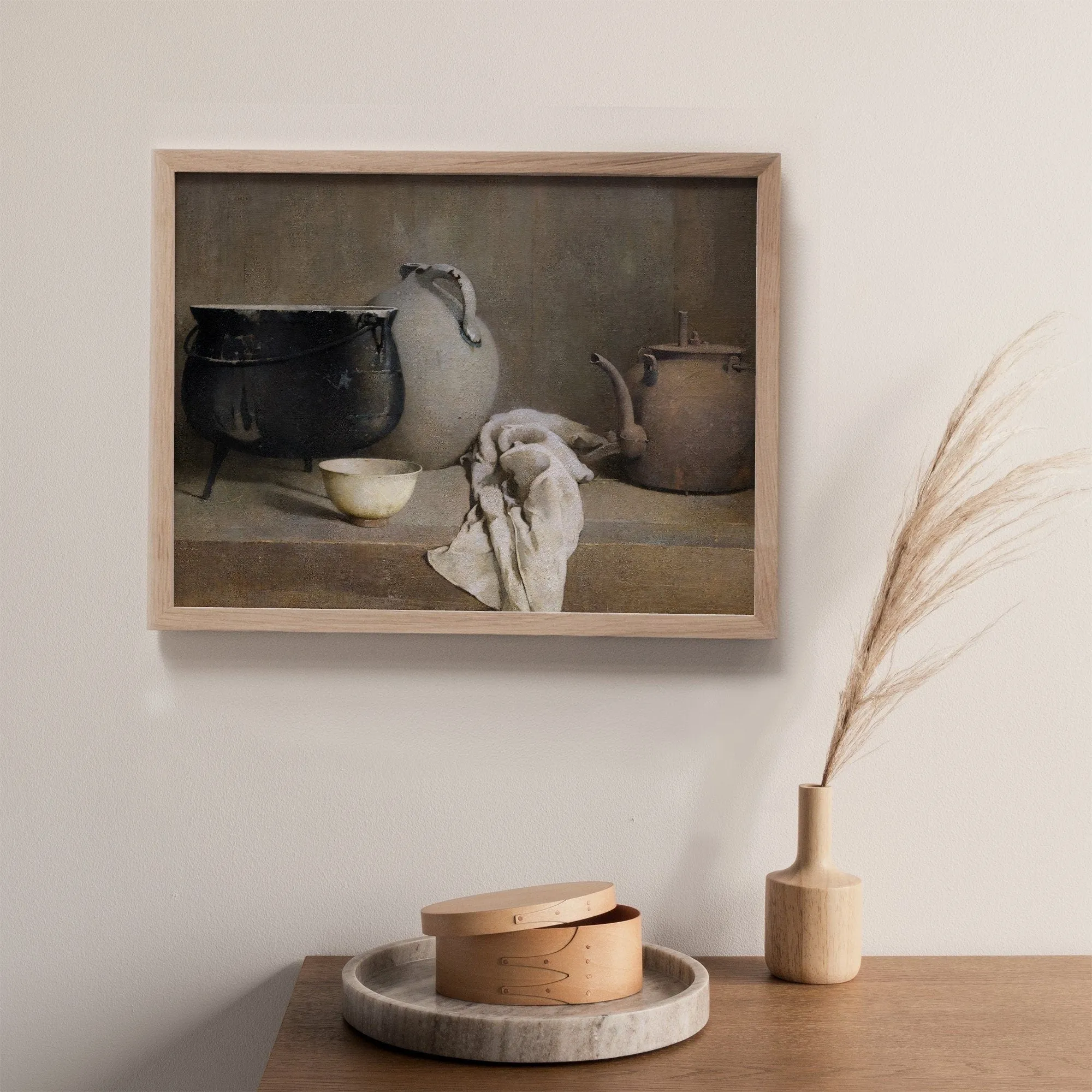 Clay Pottery Still Life Vintage Wall Art