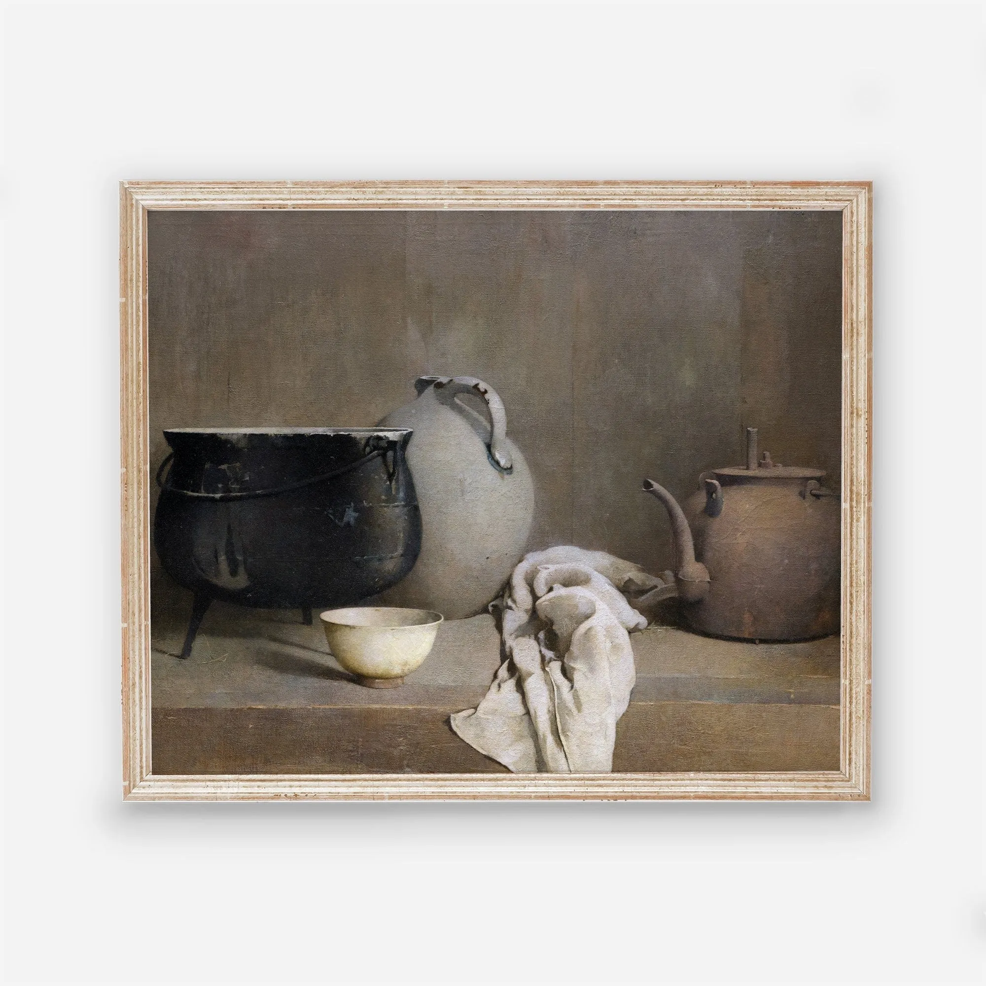 Clay Pottery Still Life Vintage Wall Art