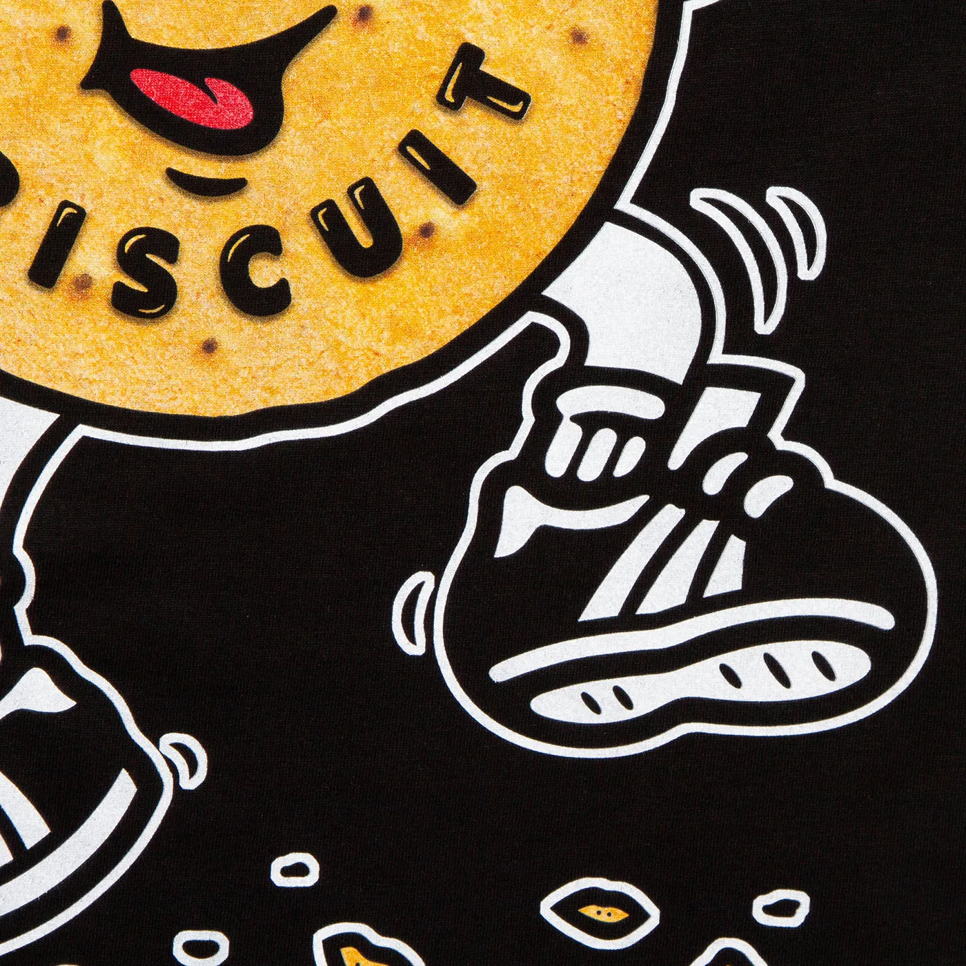 Colour Disco Biscuit Front Print - Tshirt - Black