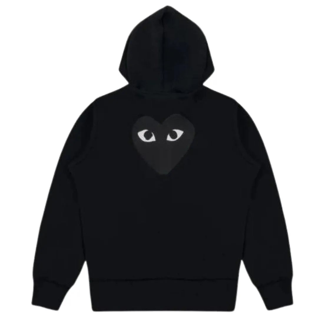 COMME DES GARÇONS PLAY BLACK HEART ZIP-UP HOODIE BLACK