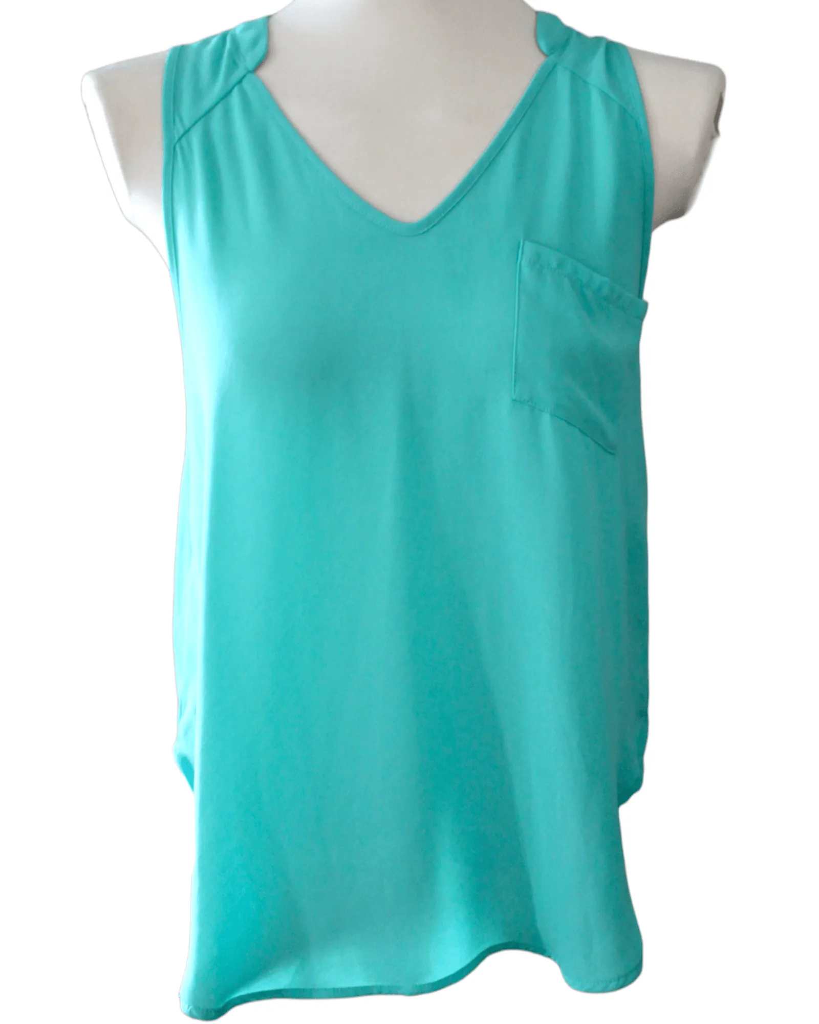 Cool Summer Mint Sleeveless Pocket Top