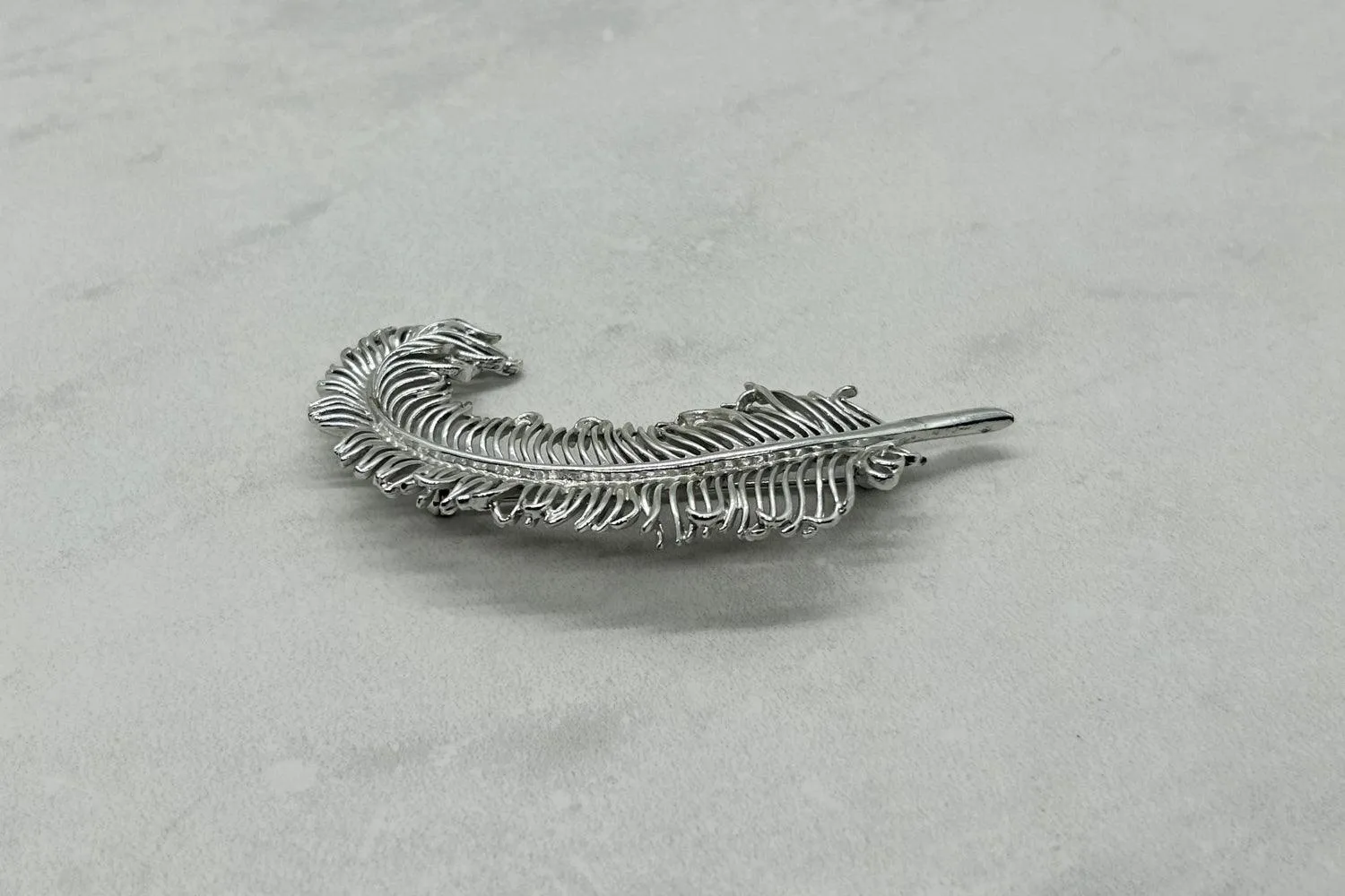 Coro Pegasus 1950s Quill Feather Silver Brooch