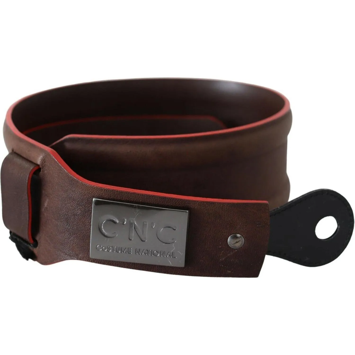 Costume National Elegant Dark Brown Leather Fashion Belt